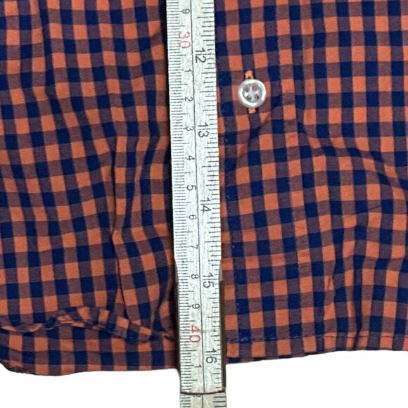 J.Crew Crewcuts Orange‑Blue Gingham Button‑Down Shirt Preppy Fall Boy's 2 - Picture 7 of 7